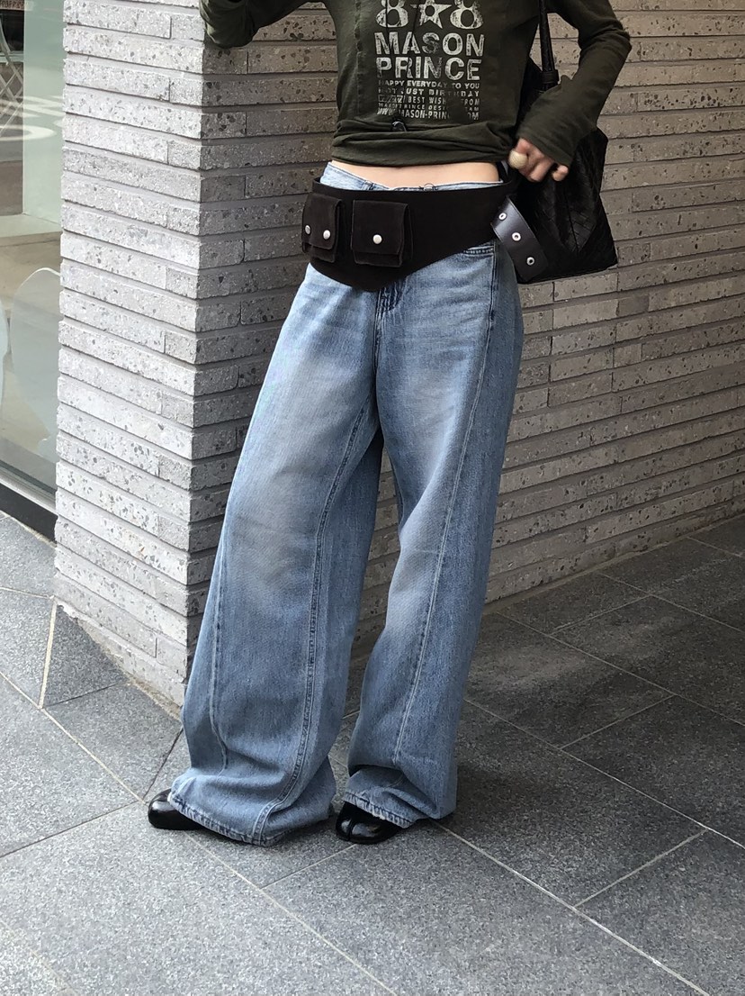 OVER RICH韓國直郵實拍女裝新品人氣26春夏時尚推薦牛仔褲OVER RICH牛仔褲