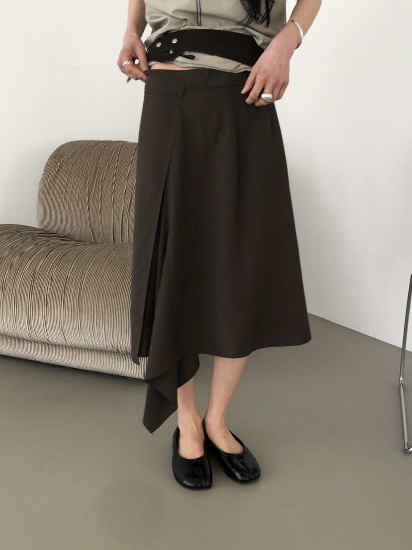 OVER RICH韓國東大門直郵女士新品時尚半身裙中短裙不對稱OVER RICH半身裙/中短裙