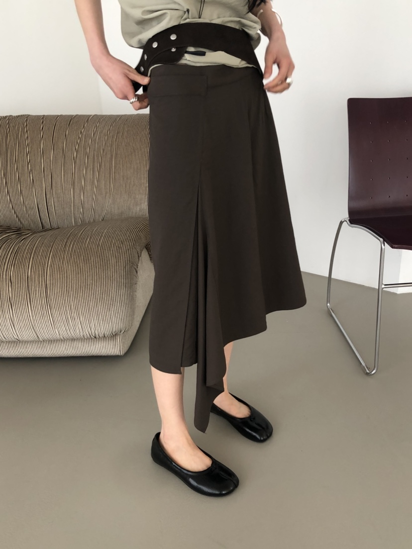 OVER RICH韓國東大門直郵女士新品時尚半身裙中短裙不對稱OVER RICH半身裙/中短裙