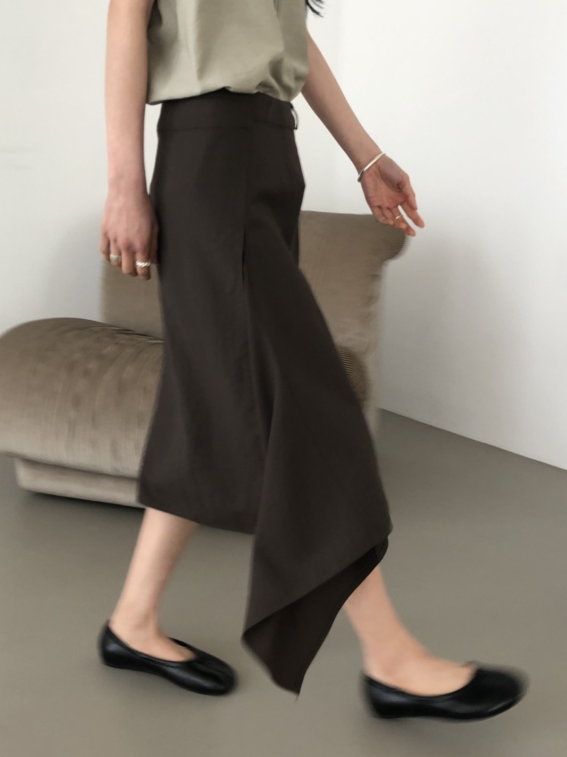 OVER RICH韓國東大門直郵女士新品時尚半身裙中短裙不對稱OVER RICH半身裙/中短裙