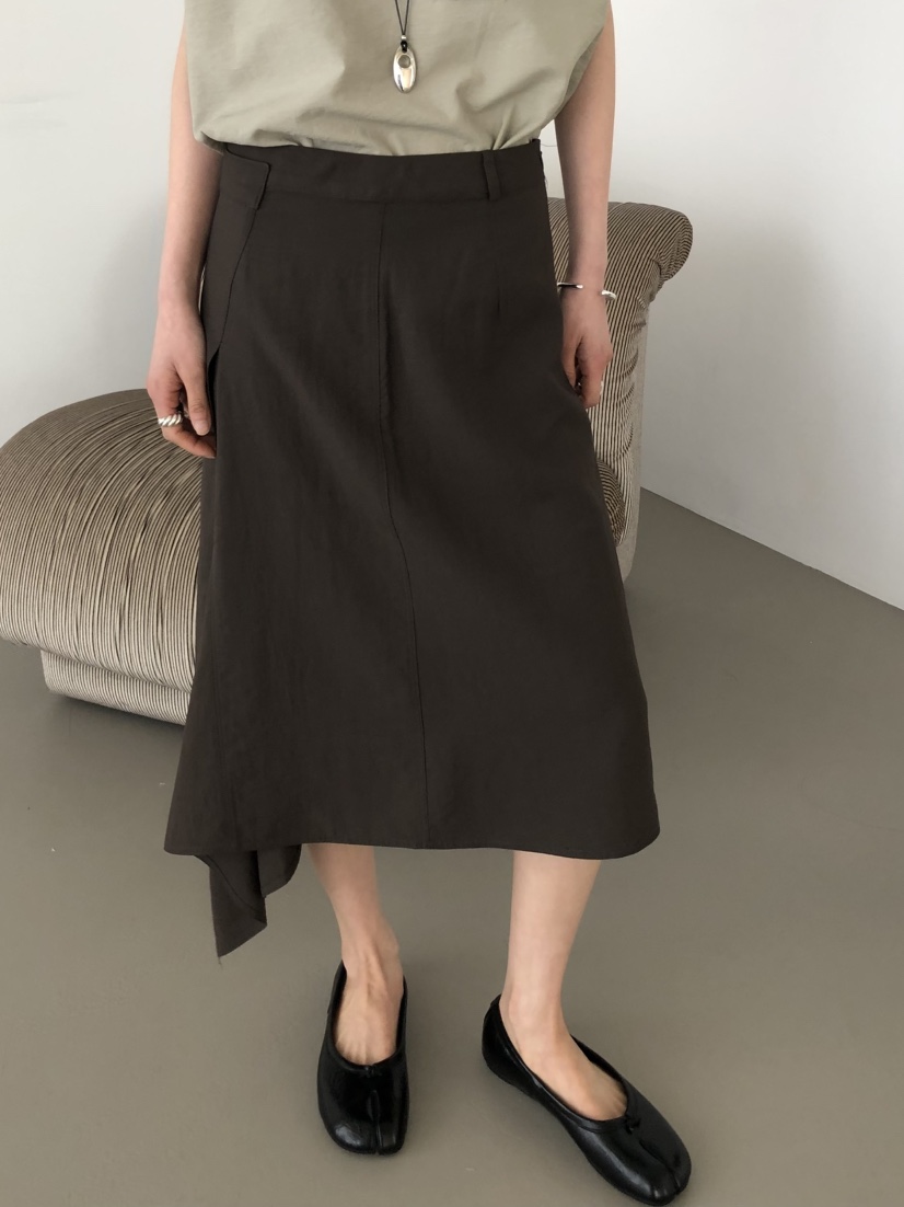 OVER RICH韓國東大門直郵女士新品時尚半身裙中短裙不對稱OVER RICH半身裙/中短裙