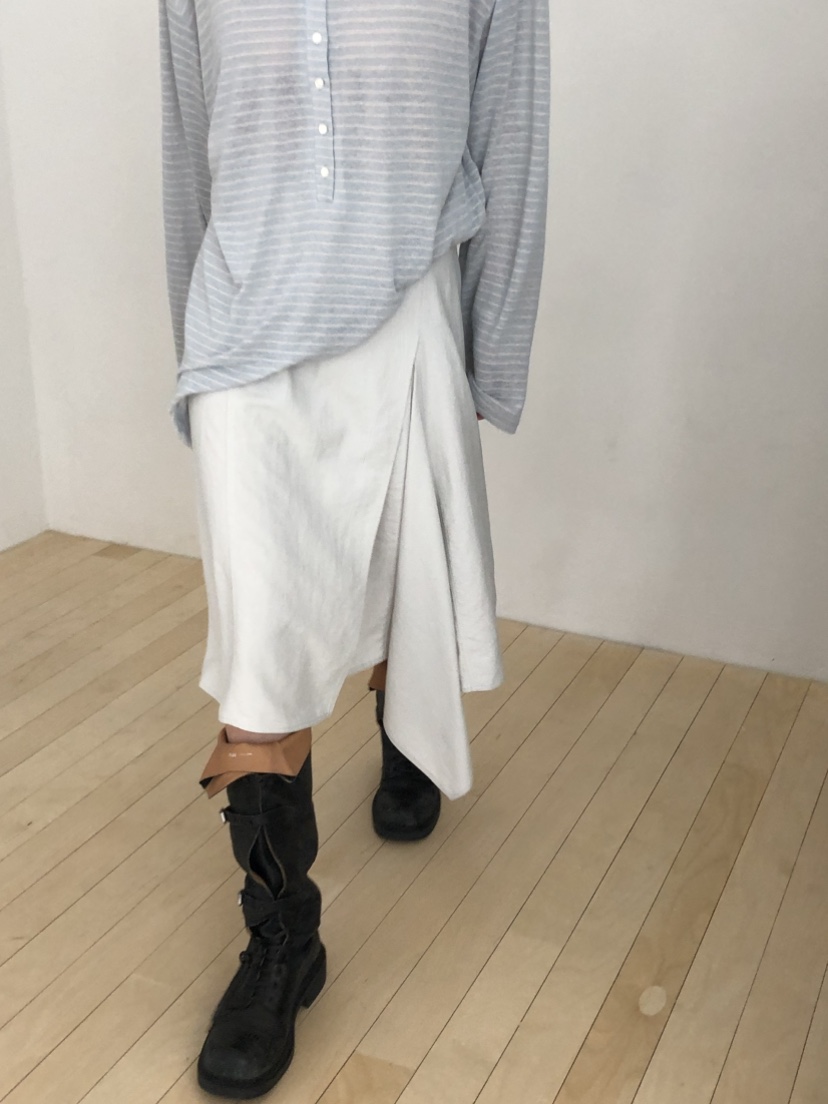 OVER RICH韓國東大門直郵女士新品時尚半身裙中短裙不對稱OVER RICH半身裙/中短裙