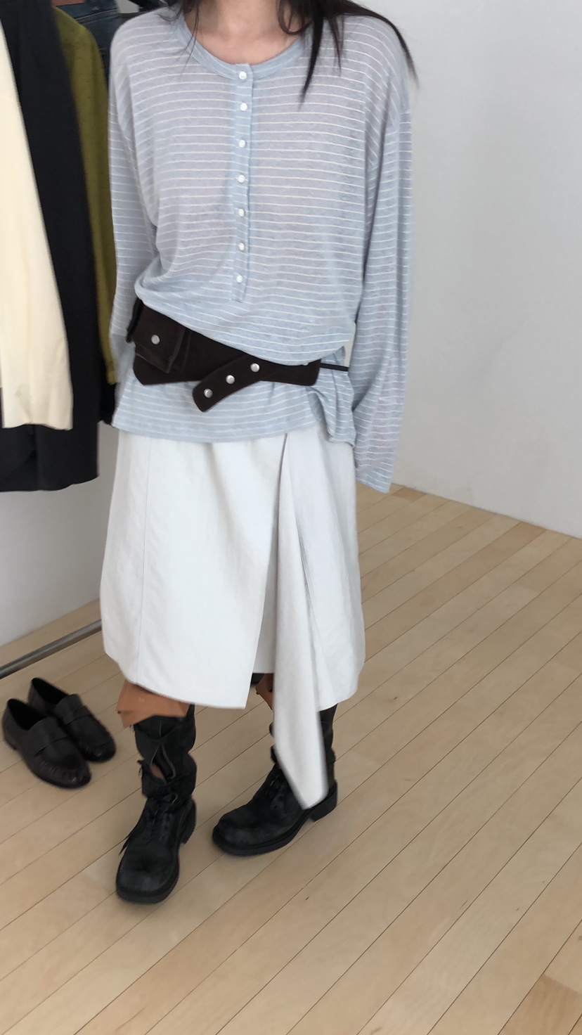 OVER RICH韓國東大門直郵女士新品時尚半身裙中短裙不對稱OVER RICH半身裙/中短裙