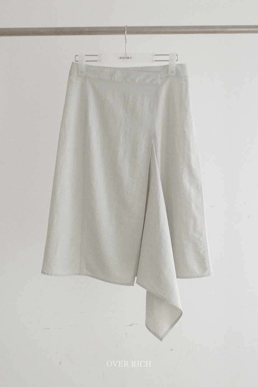 OVER RICH韓國東大門直郵女士新品時尚半身裙中短裙不對稱OVER RICH半身裙/中短裙圖色1