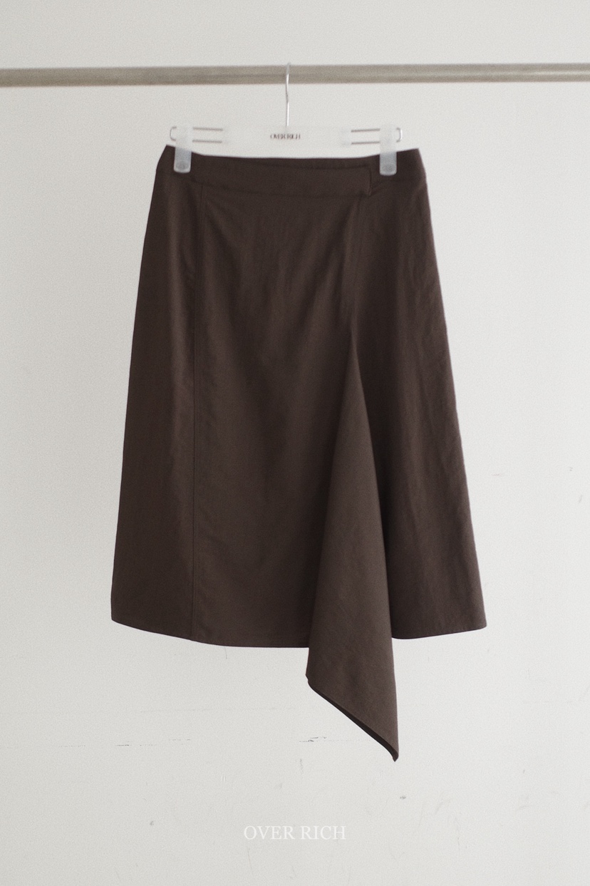 OVER RICH韓國東大門直郵女士新品時尚半身裙中短裙不對稱OVER RICH半身裙/中短裙圖色3