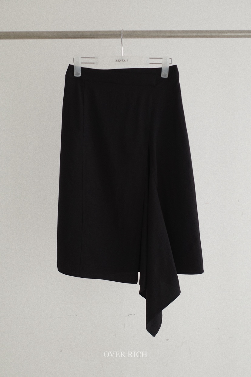 OVER RICH韓國東大門直郵女士新品時尚半身裙中短裙不對稱OVER RICH半身裙/中短裙圖色4