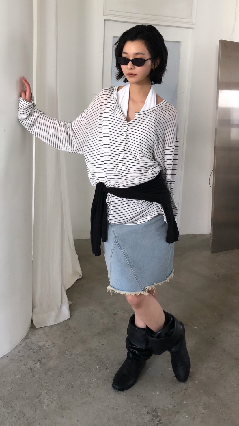 OVER RICH韓國東大門代購女士新款職業26春夏半身裙中短裙OVER RICH半身裙/中短裙