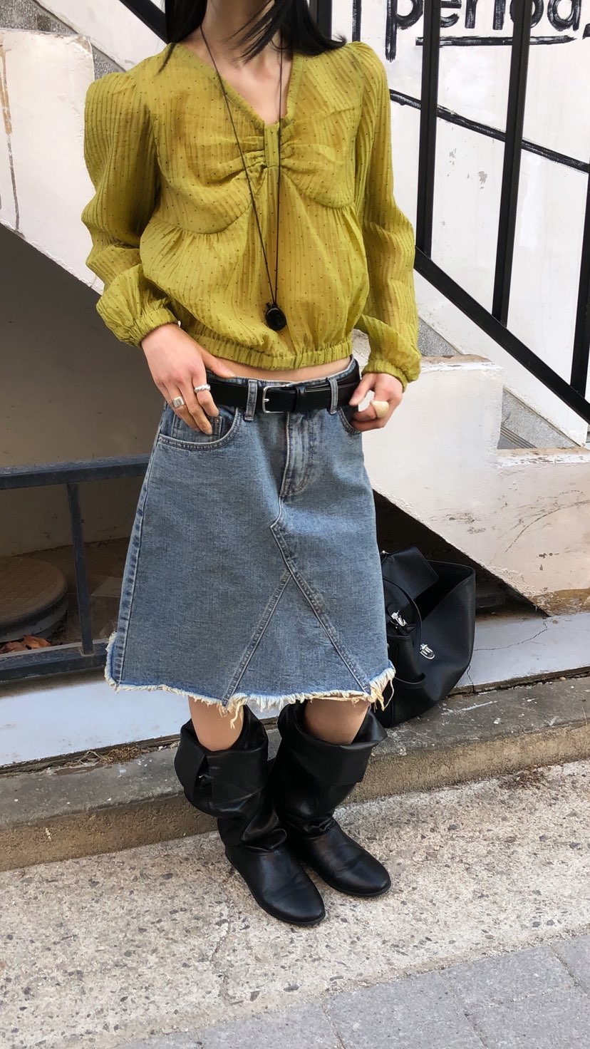 OVER RICH韓國東大門代購女士新款職業26春夏半身裙中短裙OVER RICH半身裙/中短裙