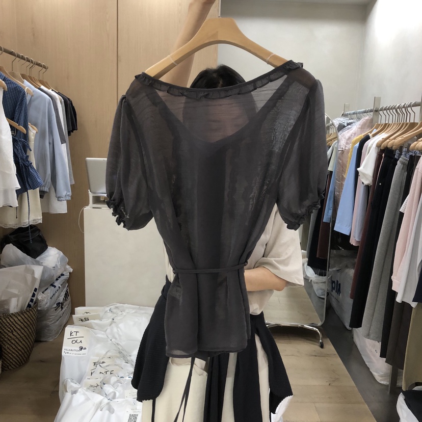 VILLABUTTON韓國代購女士新品休閑推薦人氣26春夏襯衫蕾絲衫VILLABUTTON襯衫/蕾絲衫