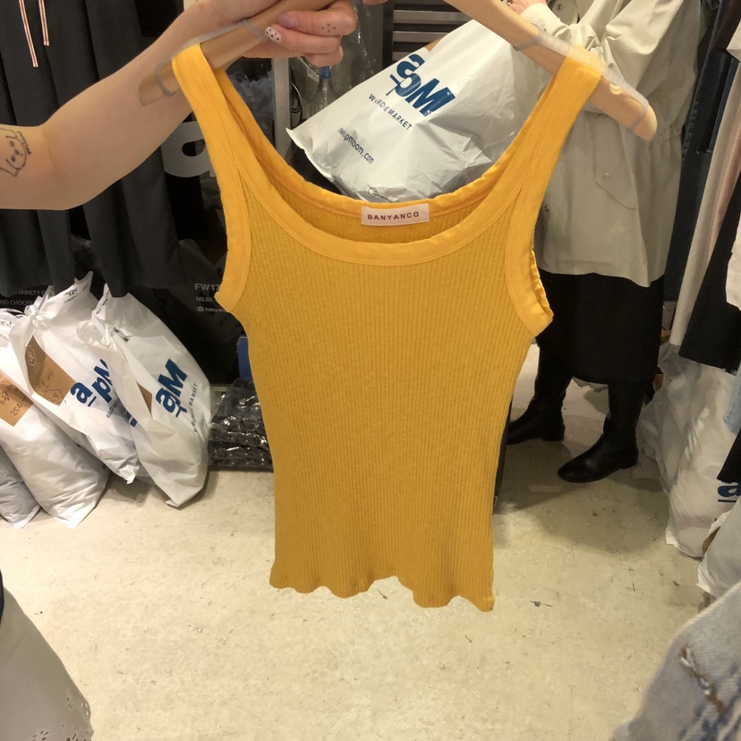 BANY ANCO韓國直郵女士新款熱賣推薦休閑吊帶背心水洗羅紋BANY ANCO吊帶/背心圖色2