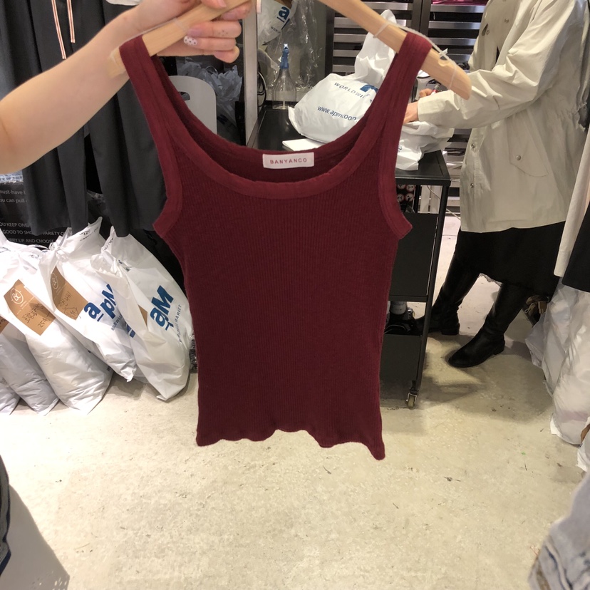 BANY ANCO韓國直郵女士新款熱賣推薦休閑吊帶背心水洗羅紋BANY ANCO吊帶/背心圖色4