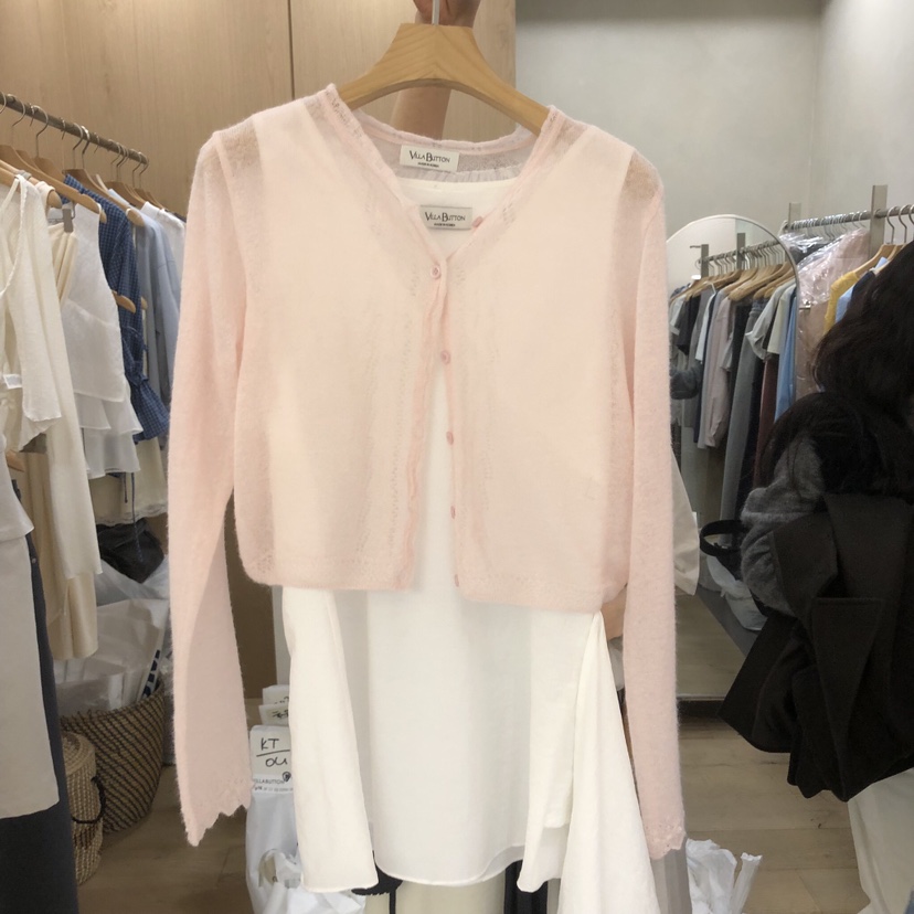 VILLABUTTON韓國直郵女士新品休閑職業針織衫不含內搭開衫VILLABUTTON針織衫圖色2