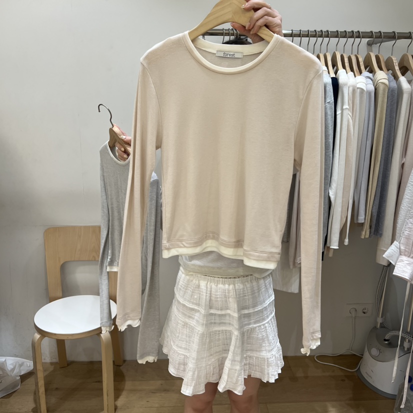 FOREST韓國東大門代購女裝新品推薦26春夏熱賣長袖T恤天絲FOREST長袖T恤圖色4