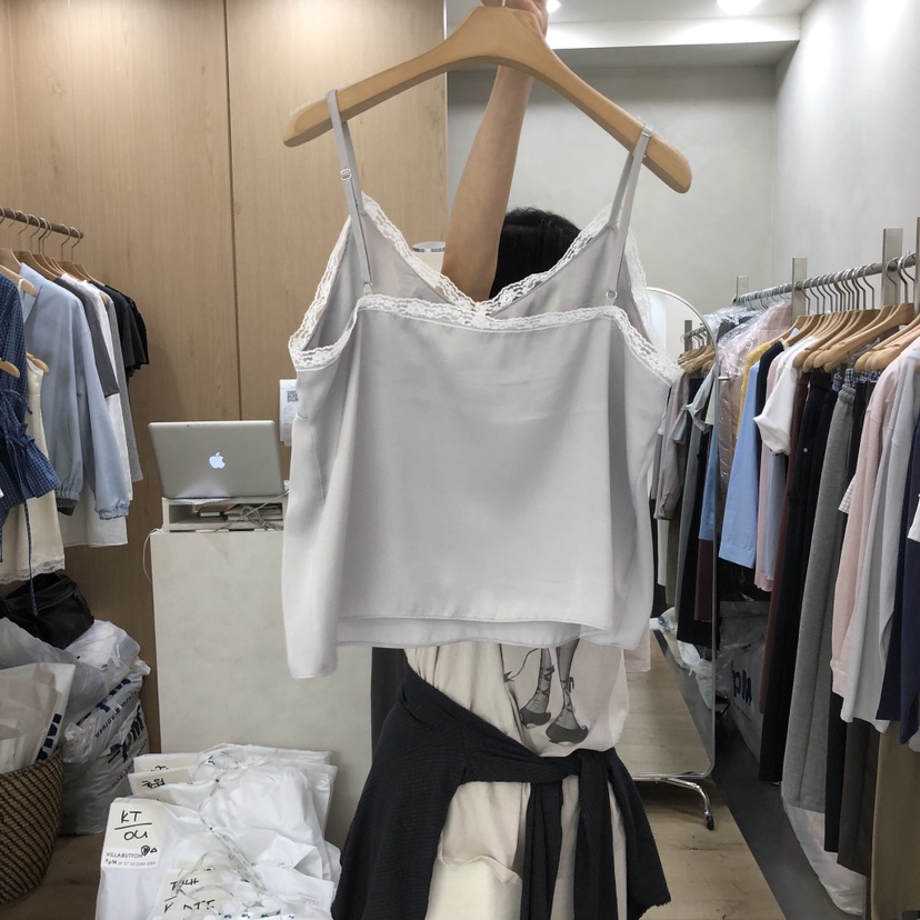 VILLABUTTON韓國東大門直郵女裝新品時尚休閑吊帶背心蕾絲VILLABUTTON吊帶/背心