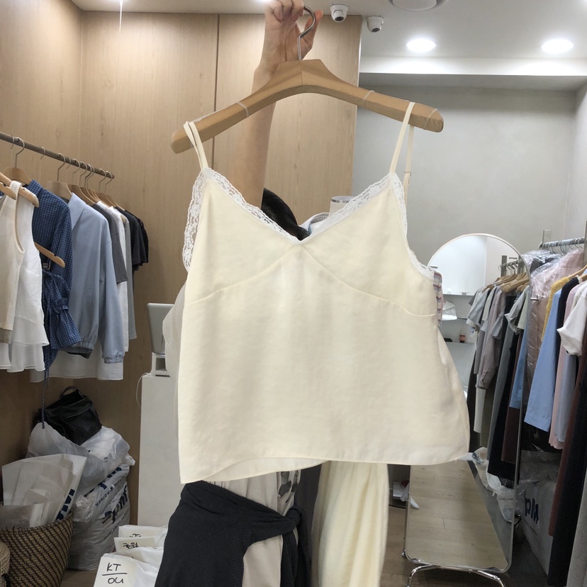 VILLABUTTON韓國東大門直郵女裝新品時尚休閑吊帶背心蕾絲VILLABUTTON吊帶/背心圖色2