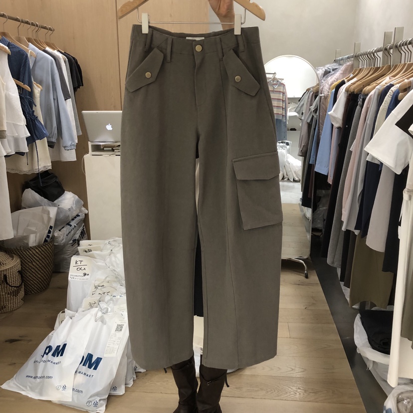 VILLABUTTON韓國東大門代購女裝新品推薦26春夏休閑褲口袋VILLABUTTON休閑褲圖色1