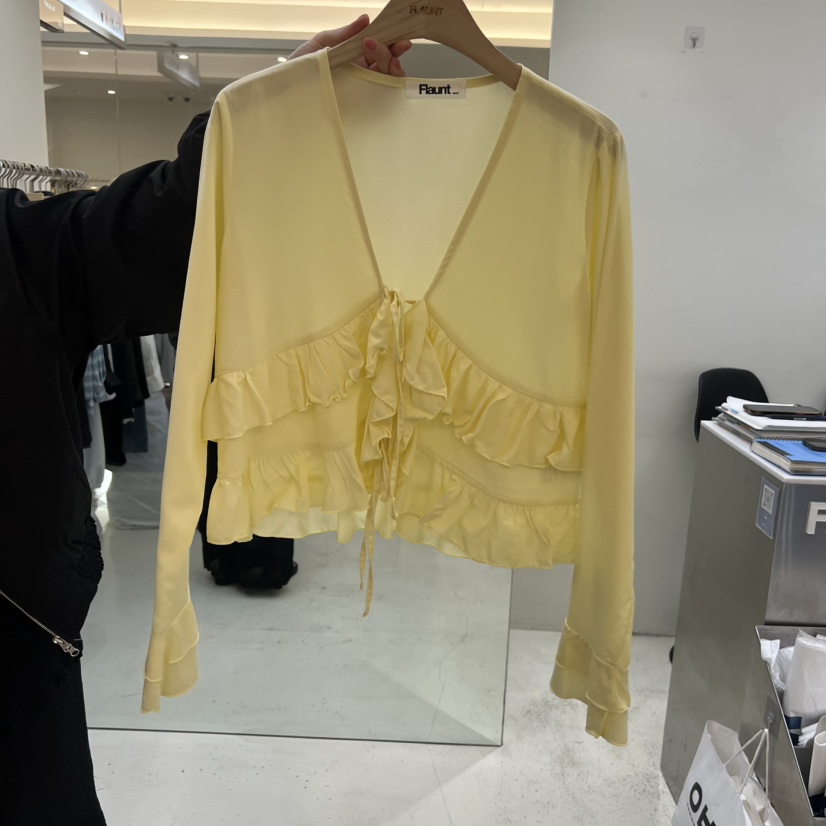 FLAUNT韓國代購女士新品人氣職業熱賣襯衫蕾絲衫不含內搭FLAUNT襯衫/蕾絲衫圖色2