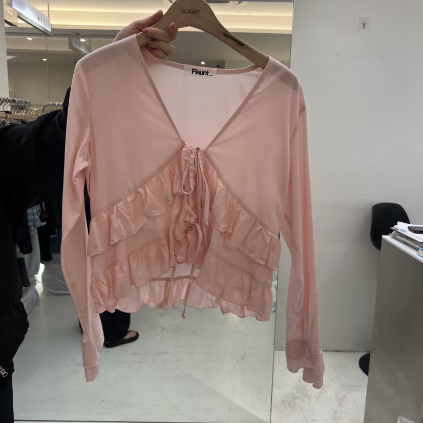 FLAUNT韓國代購女士新品人氣職業熱賣襯衫蕾絲衫不含內搭FLAUNT襯衫/蕾絲衫圖色3