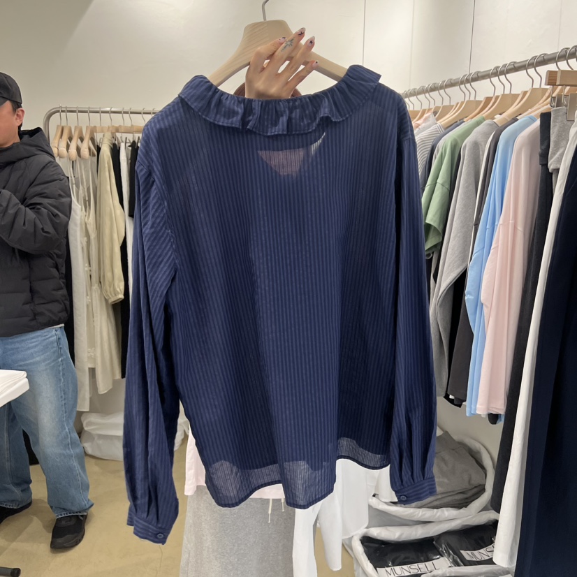 MUNSELL韓國直郵實拍女士新款熱賣時尚推薦休閑襯衫蕾絲衫MUNSELL襯衫/蕾絲衫