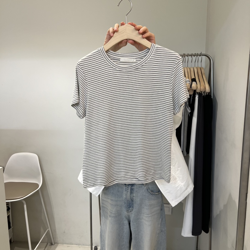 OUTRENE韓國代購女士新品休閑熱賣時尚職業人氣26春夏T恤OUTRENET恤圖色1