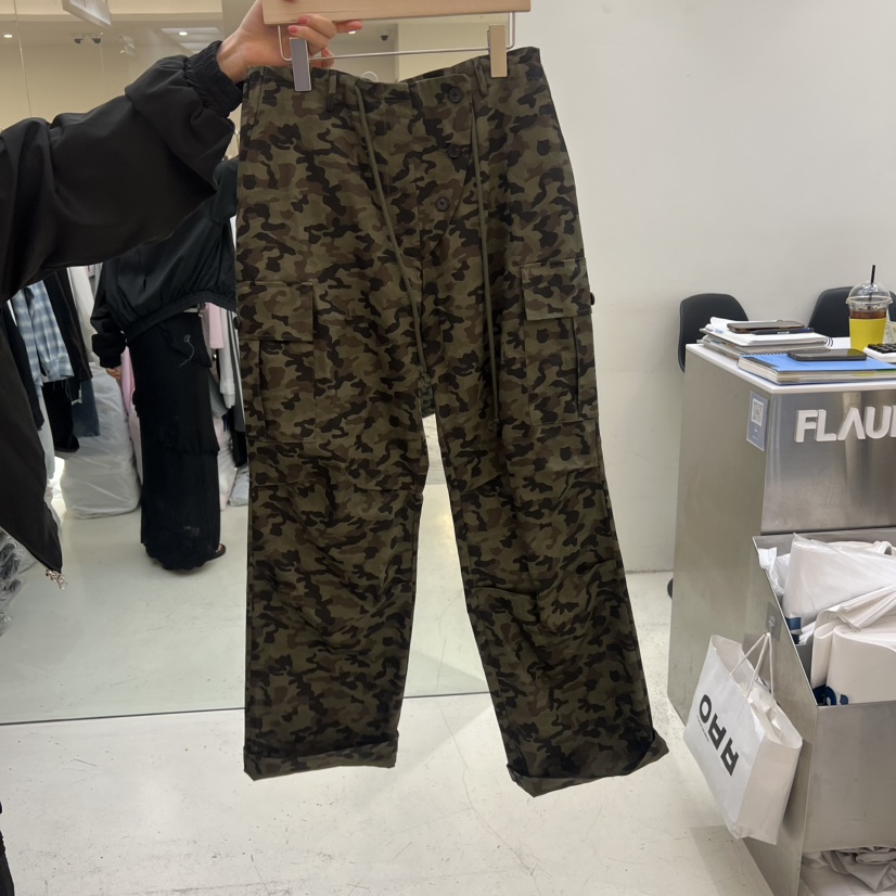 FLAUNT韓國直郵實拍女士新款職業人氣休閑褲工裝復古迷彩FLAUNT休閑褲圖色1