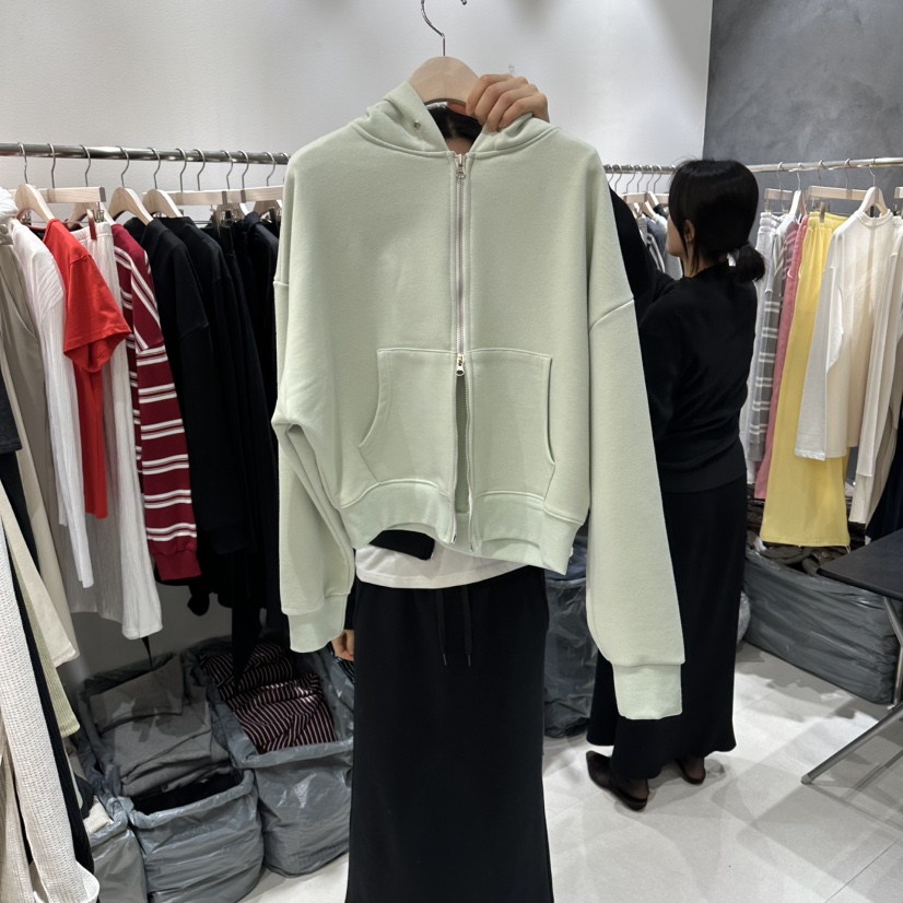 OPEN韓國直郵女裝新品時尚人氣休閑26春夏夾克連帽衫拉鏈OPEN夾克圖色1