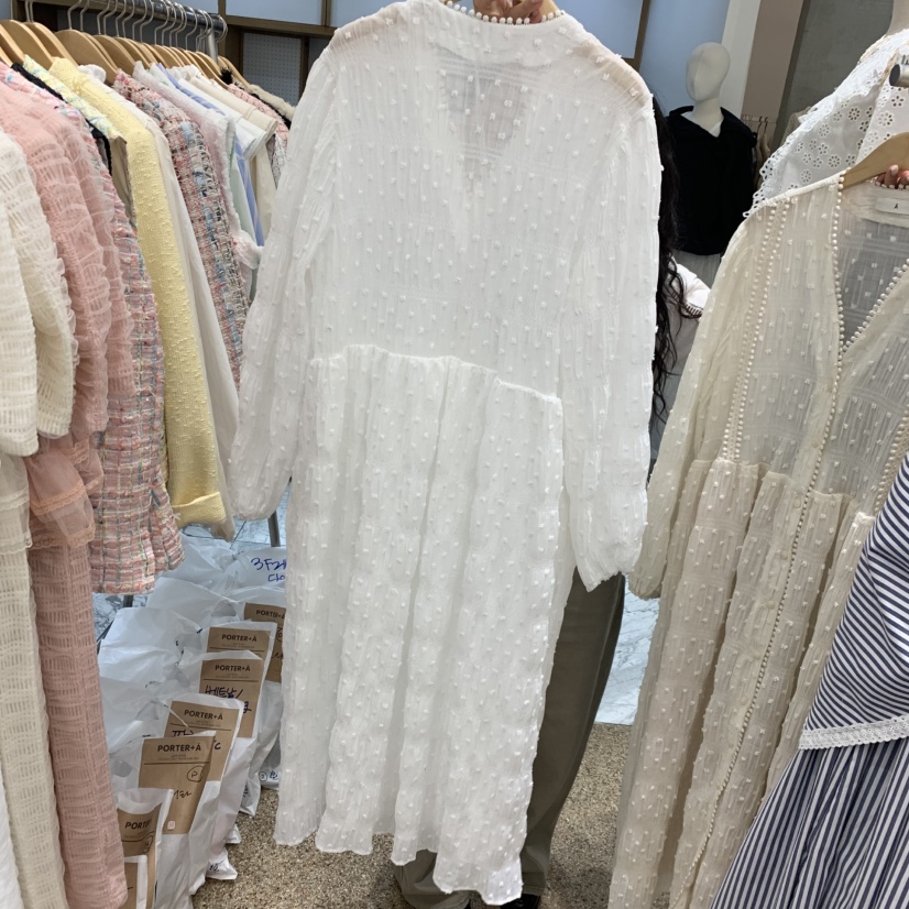 A韓國代購女士新品推薦休閑26春夏時尚人氣熱賣連衣裙含腰繩A STORE連衣裙