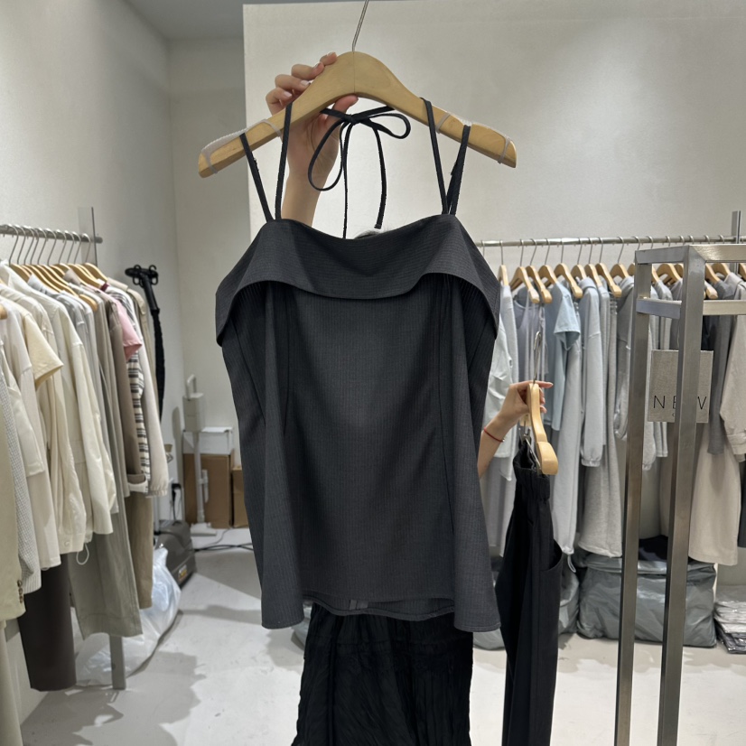 OVU韓國直郵實拍女士新品職業時尚26春夏熱賣推薦吊帶背心OVU吊帶/背心圖色1墨色