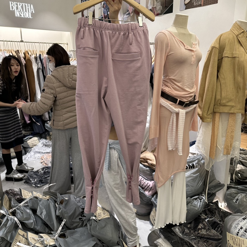 BERTHA韓國東大門直郵女裝新品熱賣時尚休閑褲毛圈布刺繡BERTHA休閑褲