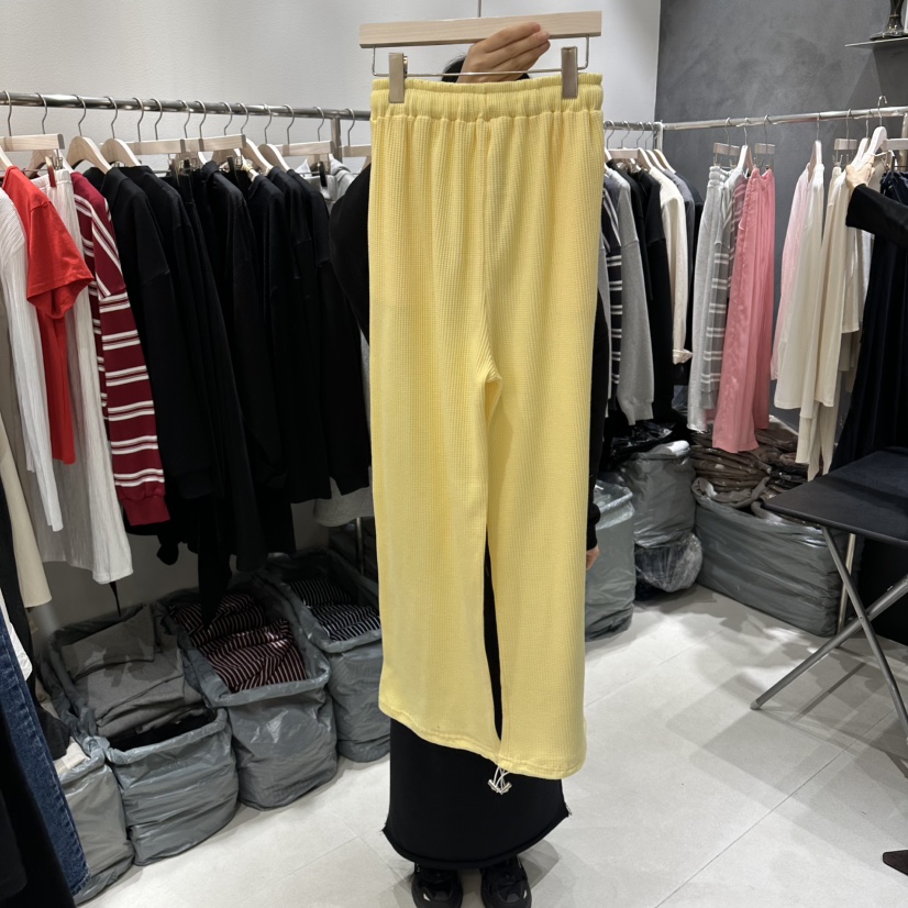 OPEN韓國代購女士新款休閑時尚人氣推薦26春夏休閑褲華夫格OPEN休閑褲