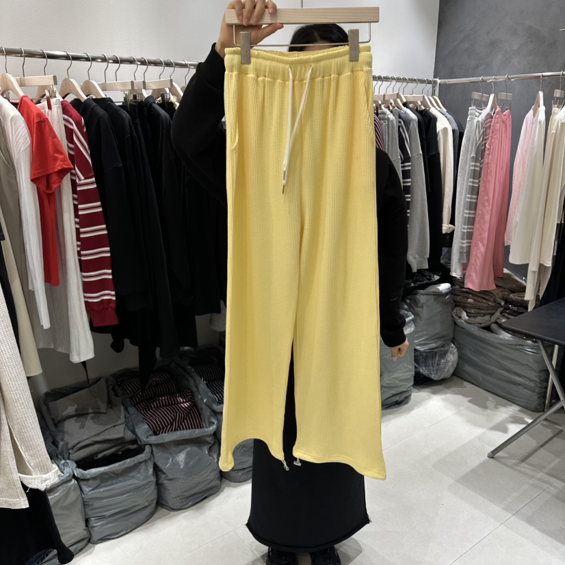 OPEN韓國代購女士新款休閑時尚人氣推薦26春夏休閑褲華夫格OPEN休閑褲圖色3