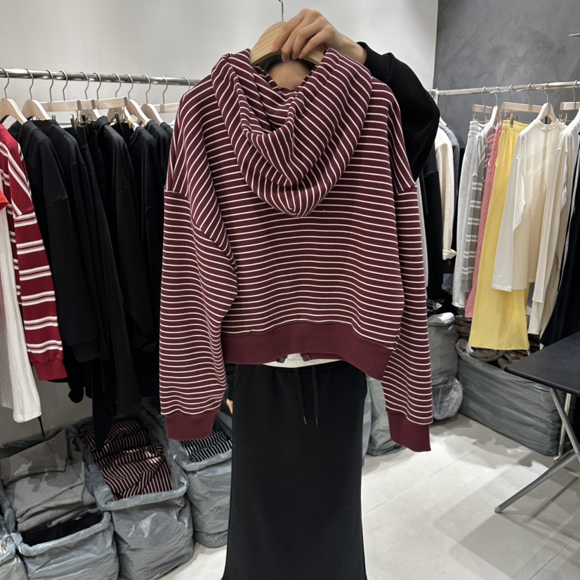 OPEN韓國代購女士新品熱賣職業時尚推薦夾克連帽衫拉鏈條紋OPEN夾克