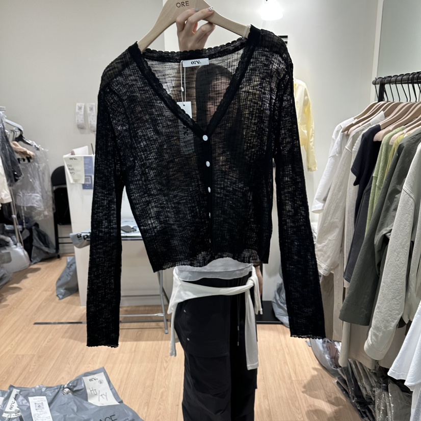 ORE-P韓國東大門直郵女士新品熱賣人氣26春夏時尚針織衫ORE針織衫圖色2黑色