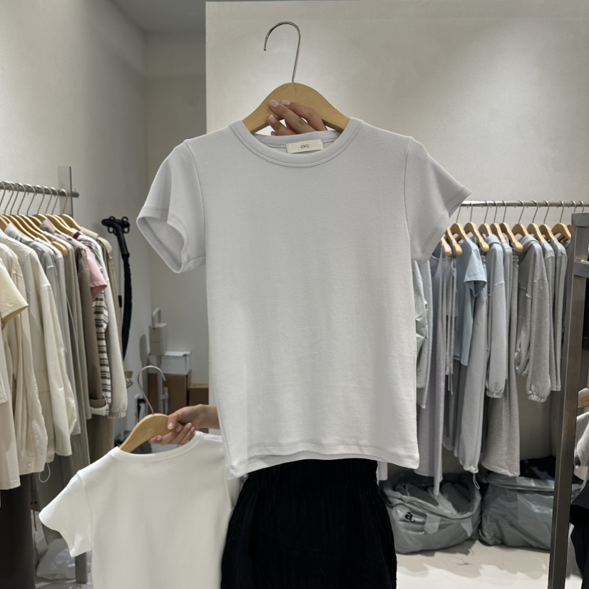 OVU韓國直郵實拍女士新款人氣推薦休閑熱賣職業時尚26春夏T恤OVUT恤圖色2