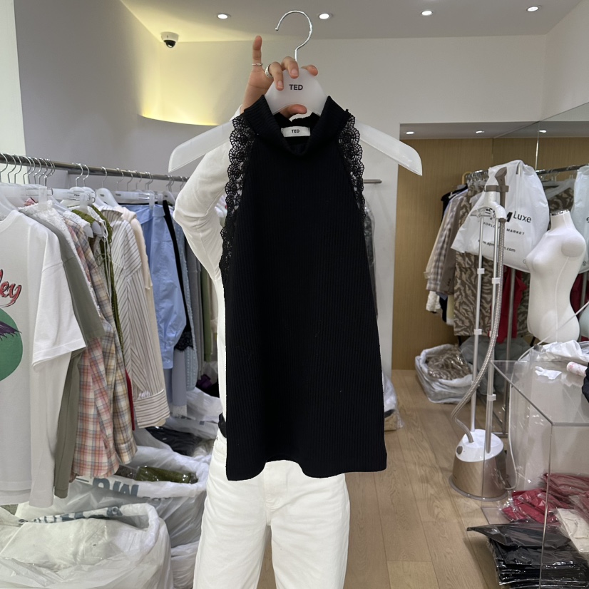 TED韓國東大門直郵女士新品熱賣推薦人氣26春夏吊帶背心蕾絲TED吊帶/背心圖色2