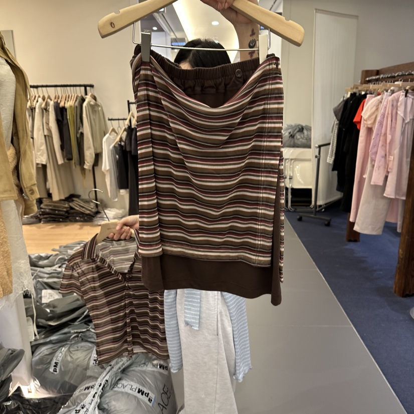 BERTHA韓國東大門代購女士新品人氣推薦半身裙中短裙條紋BERTHA半身裙/中短裙圖色2