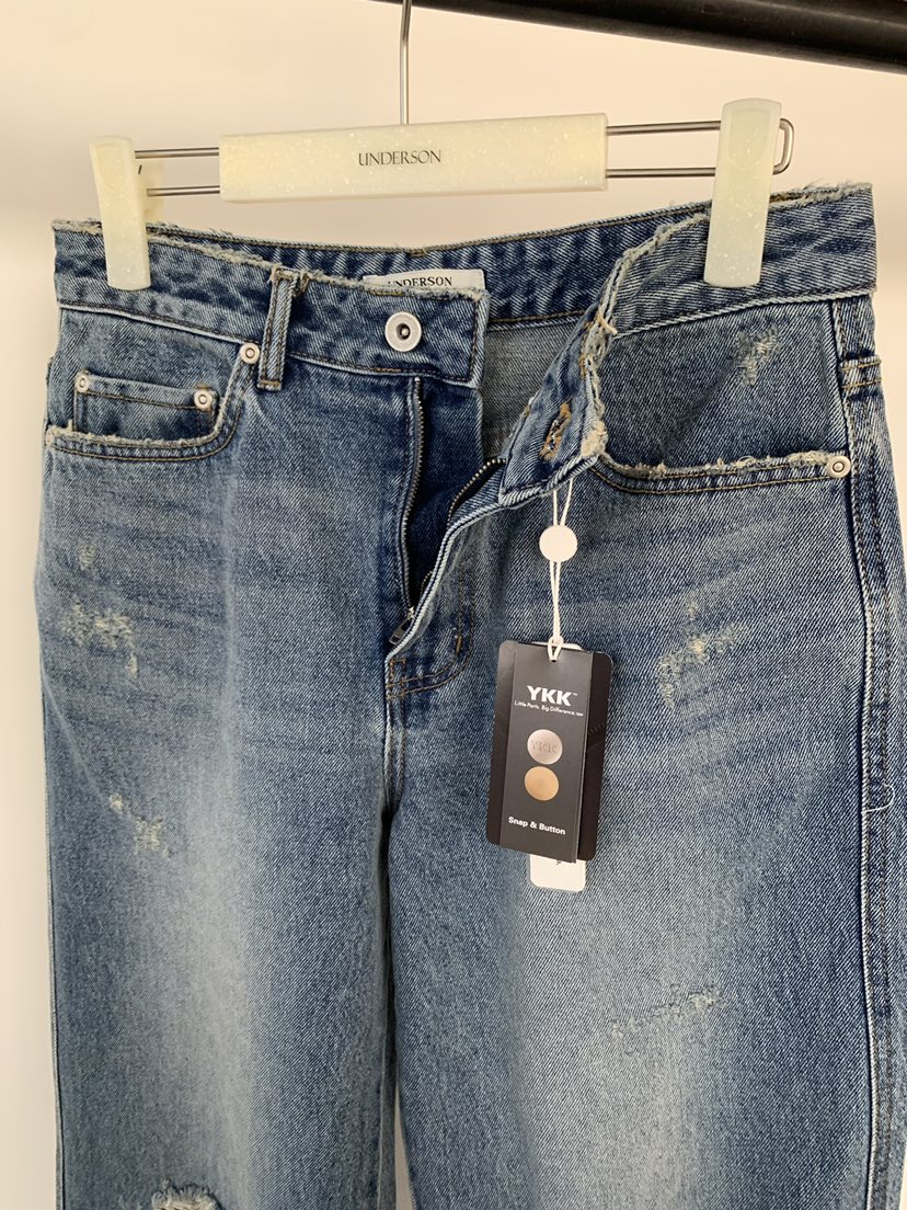 UNDERSON韓國代購女士新品時尚職業人氣休閑26春夏牛仔褲UNDERSON牛仔褲