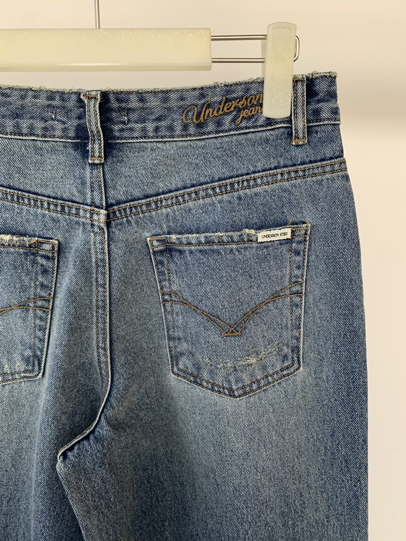 UNDERSON韓國代購女士新品時尚職業人氣休閑26春夏牛仔褲UNDERSON牛仔褲