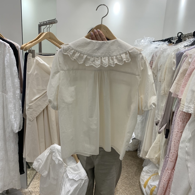 A韓國代購女士新品熱賣職業26春夏推薦時尚休閑襯衫蕾絲衫A STORE襯衫/蕾絲衫