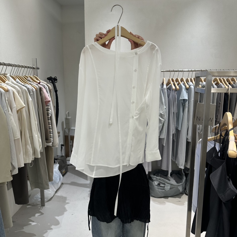 OVU韓國直郵實拍女裝新款26春夏時尚休閑人氣熱賣襯衫蕾絲衫OVU襯衫/蕾絲衫圖色1