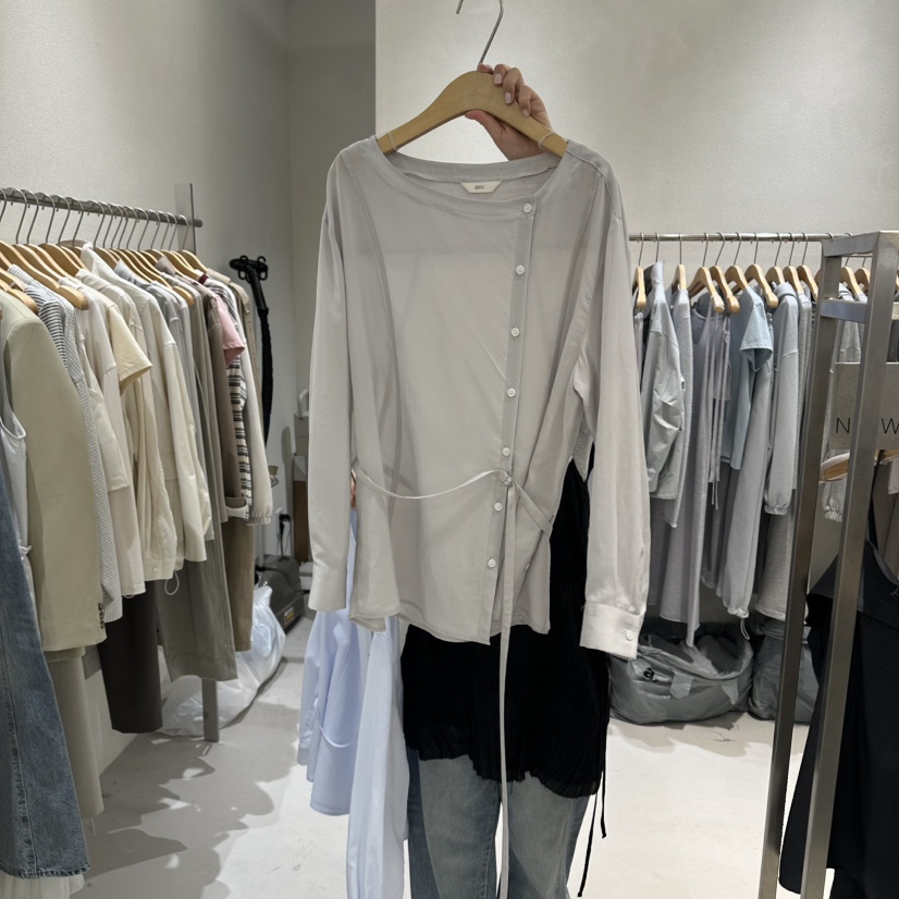 OVU韓國直郵實拍女裝新款26春夏時尚休閑人氣熱賣襯衫蕾絲衫OVU襯衫/蕾絲衫圖色3