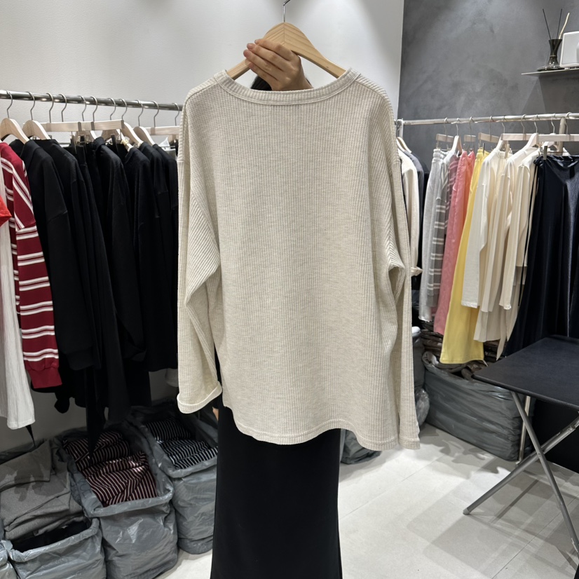 OPEN韓國直郵女士新款熱賣休閑職業人氣26春夏推薦長袖T恤OPEN長袖T恤