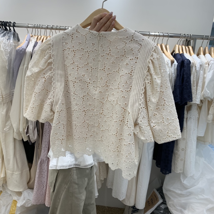 A韓國東大門代購女士新款26春夏時尚休閑熱賣推薦襯衫蕾絲衫A STORE襯衫/蕾絲衫