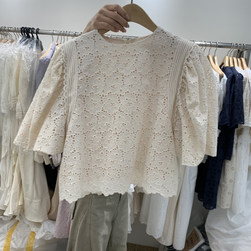 A韓國東大門代購女士新款26春夏時尚休閑熱賣推薦襯衫蕾絲衫A STORE襯衫/蕾絲衫圖色2