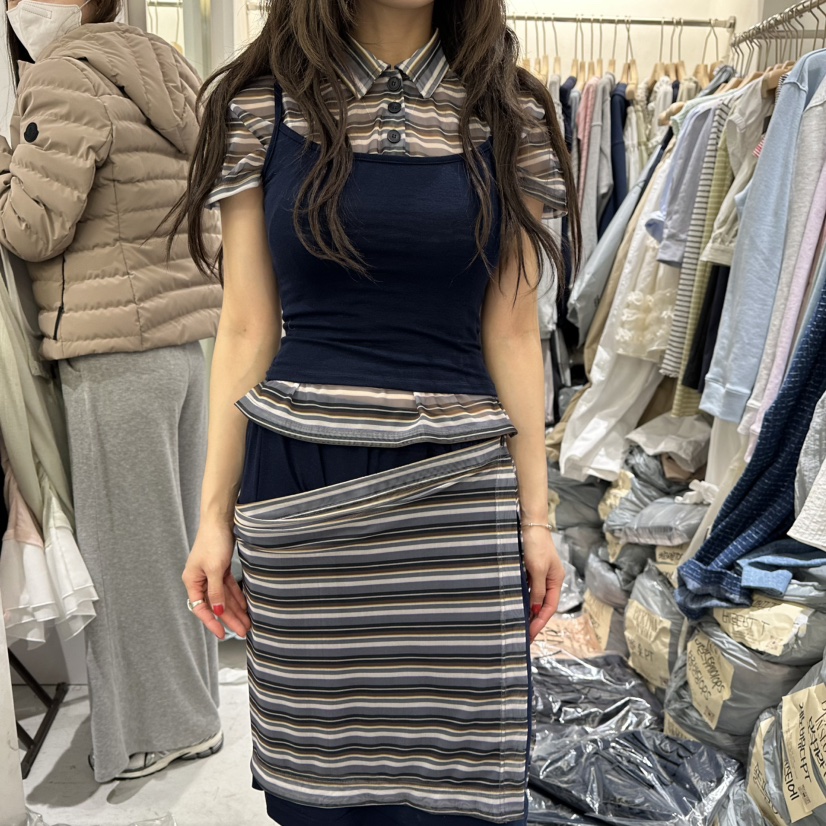 BERTHA韓國東大門代購女士新品推薦吊帶背心不含內搭網眼BERTHA吊帶/背心圖色1深藍色