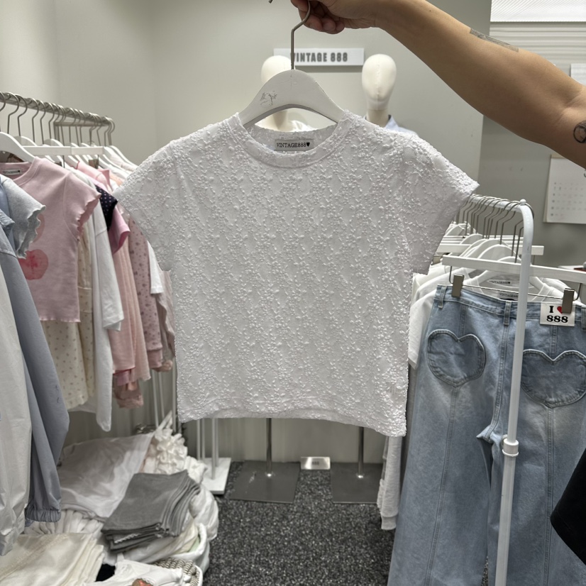 VINTAGE 888韓國直郵實拍女裝新品職業熱賣休閑T恤修身蕾絲VINTAGE888/TRIPLE EIGHTT恤圖色2