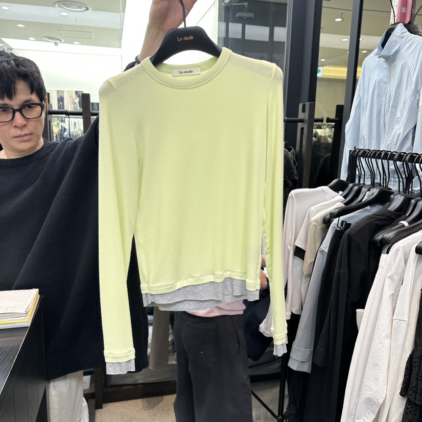 LE ETOILE韓國代購女士新款推薦熱賣時尚人氣長袖T恤羅紋Le etoile長袖T恤圖色2