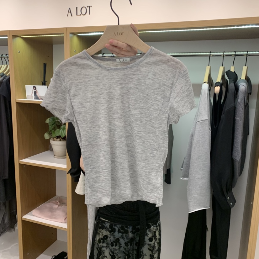 ALOT韓國直郵女裝新品時尚人氣26春夏推薦職業熱賣休閑T恤A LOTT恤圖色1