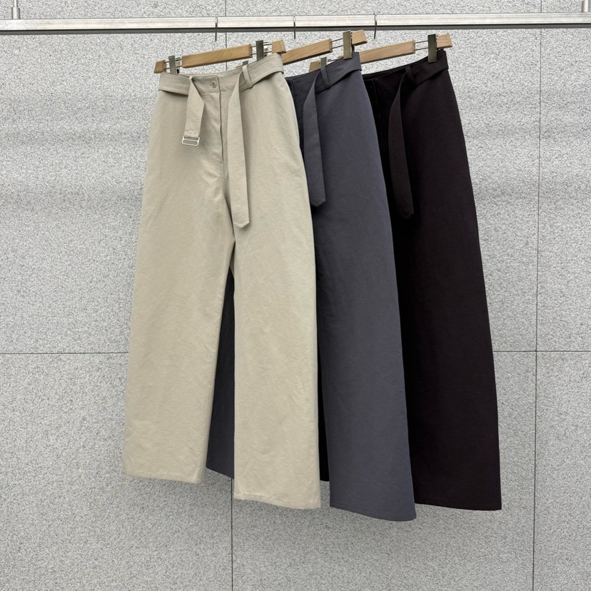 AT THE BAGEL韓國直郵實拍女裝新款熱賣休閑休閑褲含腰帶AT THE BAGEL休閑褲