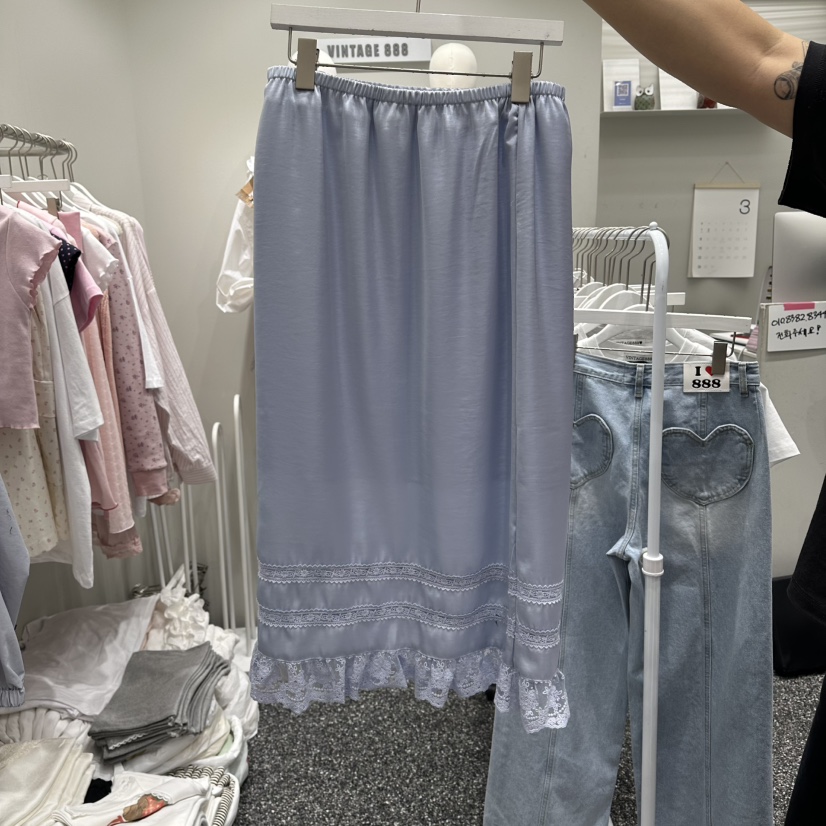VINTAGE 888韓國東大門直郵女裝新款人氣熱賣26春夏長裙蕾絲VINTAGE888/TRIPLE EIGHT長裙圖色1